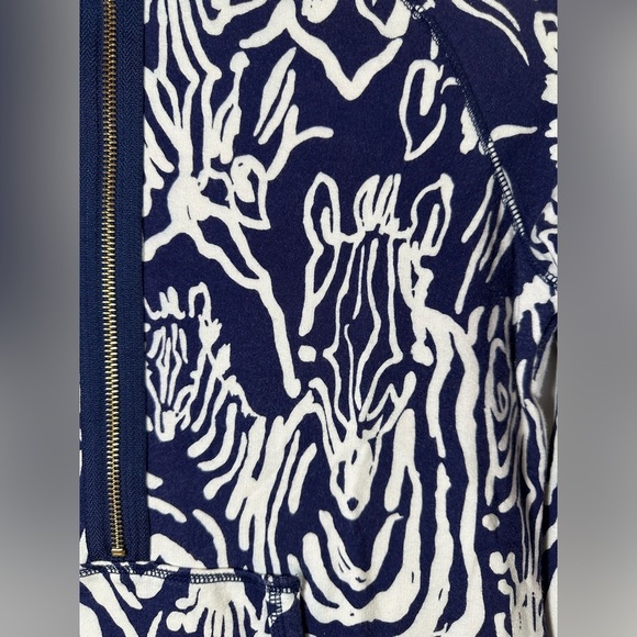 Lilly Pulitzer Skipper Popover Navy Blue White Zebra Print XS - Picture 8 of 12